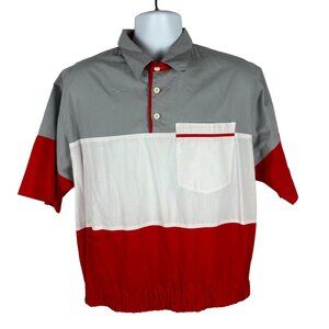 Vintage Award Colorblock Short Sleeve Shirt With Pocket Size L